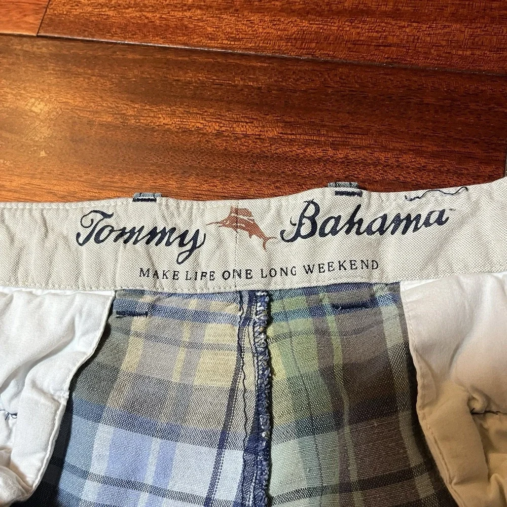 Tommy Bahama Shorts Mens 48 Colorblock Plaid Check Linen Tencell Blend Preppy - Picture 3 of 10